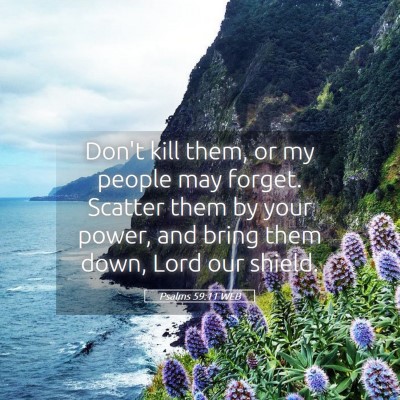 Picture 05 - Psalms 59:11 WEB - Don't kill them, or my people may forget. Scatter - Bible Verse Picture