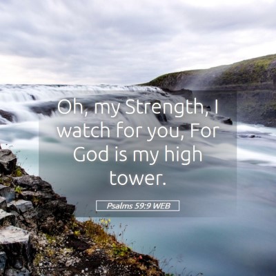 Picture 05 - Psalms 59:9 WEB - Oh, my Strength, I watch for you, For God is my - Bible Verse Picture