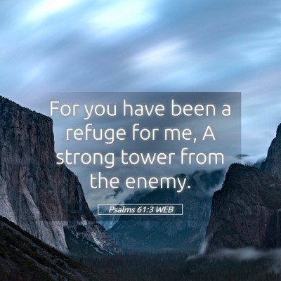 Picture 05 - Psalms 61:3 WEB - For you have been a refuge for me, A strong tower - Bible Verse Picture