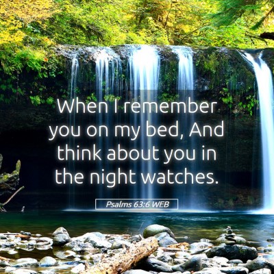 Picture 05 - Psalms 63:6 WEB - When I remember you on my bed, And think about - Bible Verse Picture