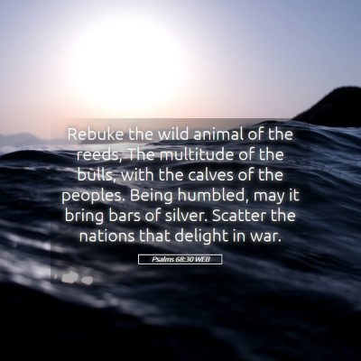 Picture 05 - Psalms 68:30 WEB - Rebuke the wild animal of the reeds, The - Bible Verse Picture