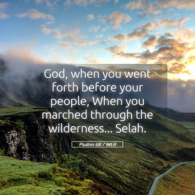 Picture 05 - Psalms 68:7 WEB - God, when you went forth before your people, When - Bible Verse Picture