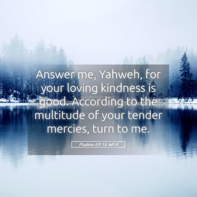 Picture 05 - Psalms 69:16 WEB - Answer me, Yahweh, for your loving kindness is - Bible Verse Picture