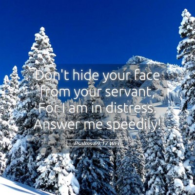 Picture 05 - Psalms 69:17 WEB - Don't hide your face from your servant, For I am - Bible Verse Picture