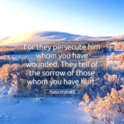 Picture 05 - Psalms 69:26 WEB - For they persecute him whom you have wounded. - Bible Verse Picture