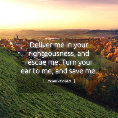 Picture 05 - Psalms 71:2 WEB - Deliver me in your righteousness, and rescue me. - Bible Verse Picture