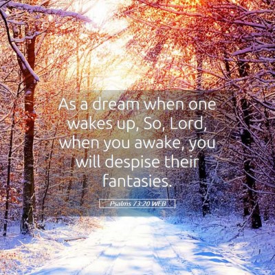 Picture 05 - Psalms 73:20 WEB - As a dream when one wakes up, So, Lord, when you - Bible Verse Picture