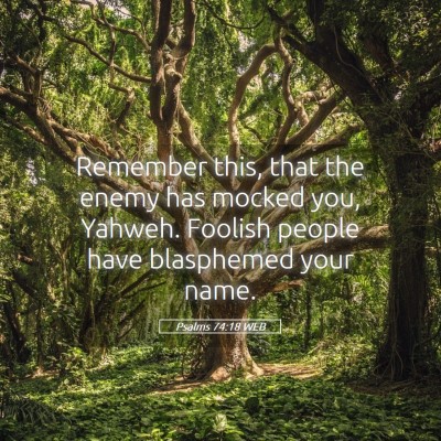 Picture 05 - Psalms 74:18 WEB - Remember this, that the enemy has mocked you, - Bible Verse Picture