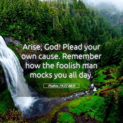 Picture 05 - Psalms 74:22 WEB - Arise, God! Plead your own cause. Remember how - Bible Verse Picture