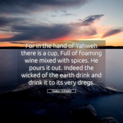 Picture 05 - Psalms 75:8 WEB - For in the hand of Yahweh there is a cup, Full of - Bible Verse Picture