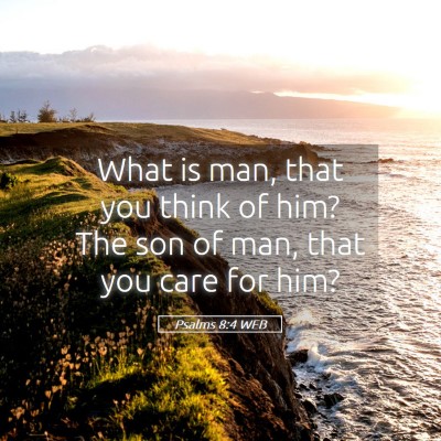 Picture 05 - Psalms 8:4 WEB - What is man, that you think of him? The son of - Bible Verse Picture