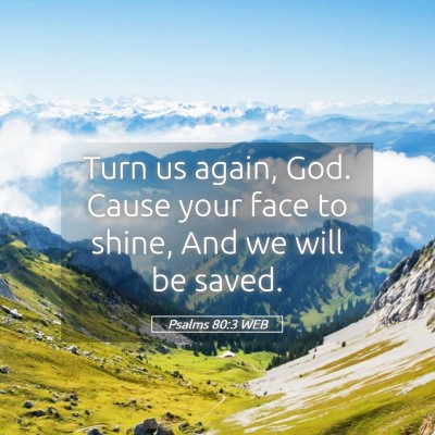 Picture 05 - Psalms 80:3 WEB - Turn us again, God. Cause your face to shine, And - Bible Verse Picture