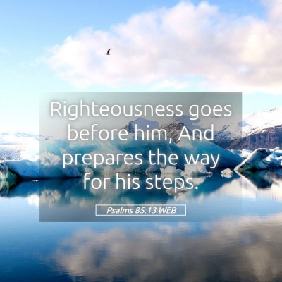 Picture 05 - Psalms 85:13 WEB - Righteousness goes before him, And prepares the - Bible Verse Picture