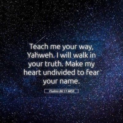 Picture 05 - Psalms 86:11 WEB - Teach me your way, Yahweh. I will walk in your - Bible Verse Picture