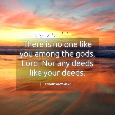 Picture 05 - Psalms 86:8 WEB - There is no one like you among the gods, Lord, - Bible Verse Picture