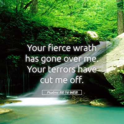 Picture 05 - Psalms 88:16 WEB - Your fierce wrath has gone over me. Your terrors - Bible Verse Picture