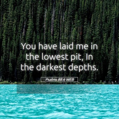 Picture 05 - Psalms 88:6 WEB - You have laid me in the lowest pit, In the - Bible Verse Picture