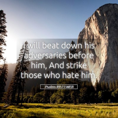 Picture 05 - Psalms 89:23 WEB - I will beat down his adversaries before him, And - Bible Verse Picture