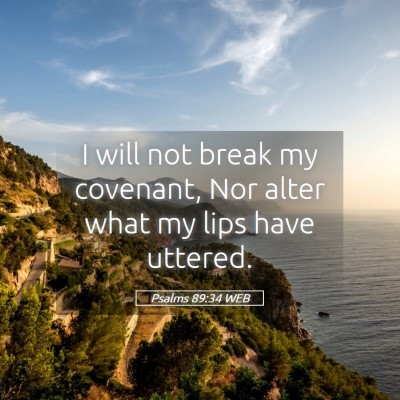 Picture 05 - Psalms 89:34 WEB - I will not break my covenant, Nor alter what my - Bible Verse Picture