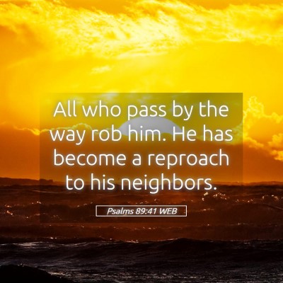 Picture 05 - Psalms 89:41 WEB - All who pass by the way rob him. He has become a - Bible Verse Picture