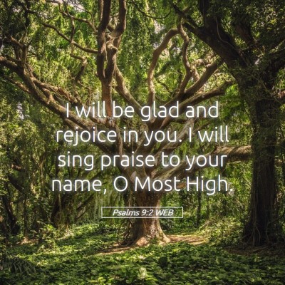 Picture 05 - Psalms 9:2 WEB - I will be glad and rejoice in you. I will sing - Bible Verse Picture