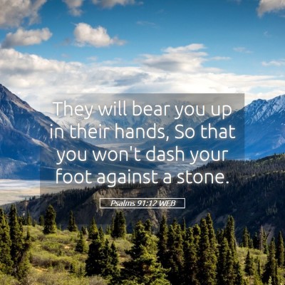 Picture 05 - Psalms 91:12 WEB - They will bear you up in their hands, So that you - Bible Verse Picture