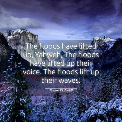 Picture 05 - Psalms 93:3 WEB - The floods have lifted up, Yahweh, The floods - Bible Verse Picture