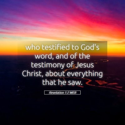 Picture 05 - Revelation 1:2 WEB - who testified to God's word, and of the testimony - Bible Verse Picture