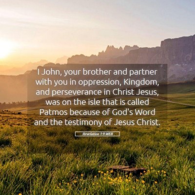 Picture 05 - Revelation 1:9 WEB - I John, your brother and partner with you in - Bible Verse Picture