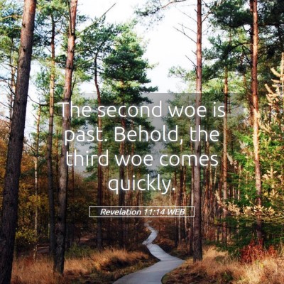 Picture 05 - Revelation 11:14 WEB - The second woe is past. Behold, the third woe - Bible Verse Picture