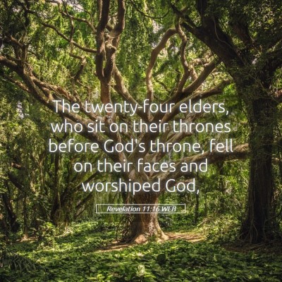 Picture 05 - Revelation 11:16 WEB - The twenty-four elders, who sit on their thrones - Bible Verse Picture