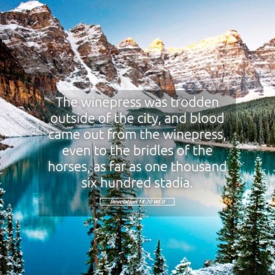 Picture 05 - Revelation 14:20 WEB - The winepress was trodden outside of the city, - Bible Verse Picture