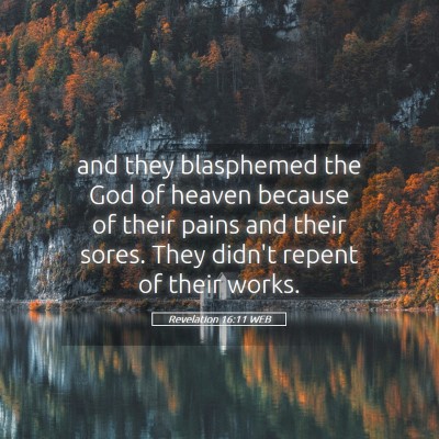 Picture 05 - Revelation 16:11 WEB - and they blasphemed the God of heaven because of - Bible Verse Picture