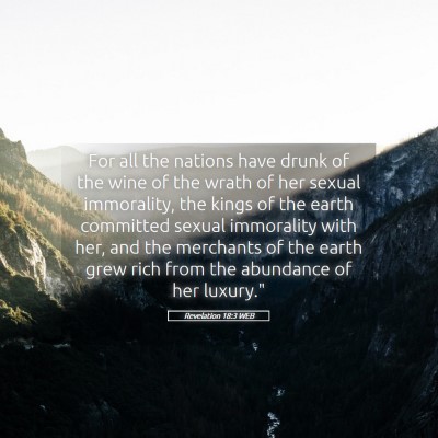 Picture 05 - Revelation 18:3 WEB - For all the nations have drunk of the wine of the - Bible Verse Picture