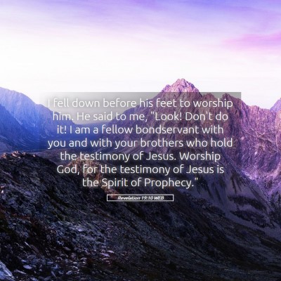 Picture 05 - Revelation 19:10 WEB - I fell down before his feet to worship him. He - Bible Verse Picture