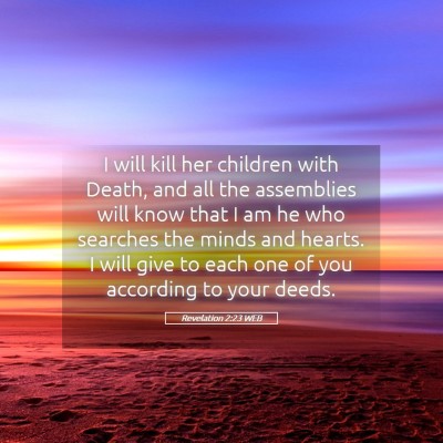Picture 05 - Revelation 2:23 WEB - I will kill her children with Death, and all the - Bible Verse Picture