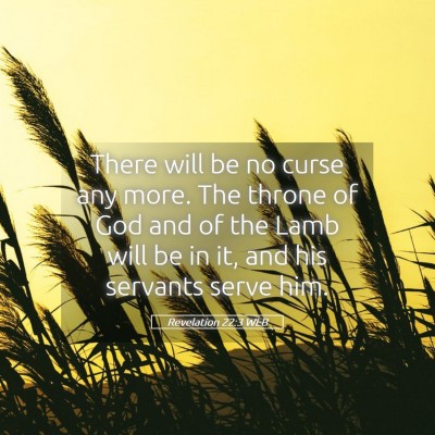 Picture 05 - Revelation 22:3 WEB - There will be no curse any more. The throne of - Bible Verse Picture