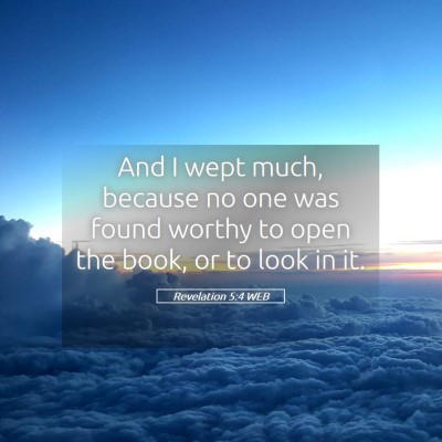 Picture 05 - Revelation 5:4 WEB - And I wept much, because no one was found worthy - Bible Verse Picture