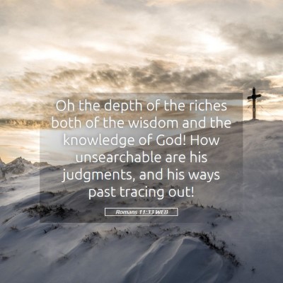 Picture 05 - Romans 11:33 WEB - Oh the depth of the riches both of the wisdom and - Bible Verse Picture