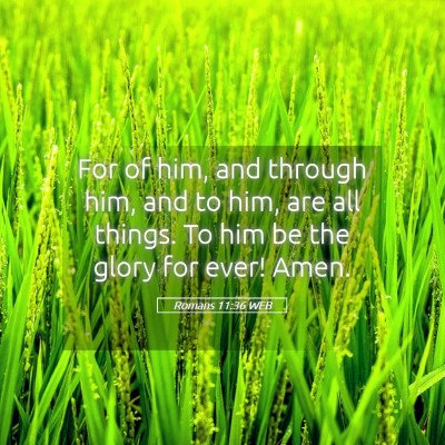 Picture 05 - Romans 11:36 WEB - For of him, and through him, and to him, are all - Bible Verse Picture