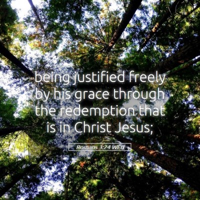 Picture 05 - Romans 3:24 WEB - being justified freely by his grace through the - Bible Verse Picture
