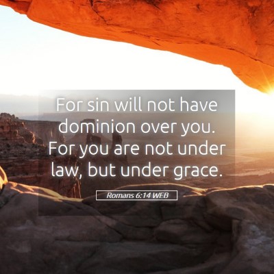 Picture 05 - Romans 6:14 WEB - For sin will not have dominion over you. For you - Bible Verse Picture