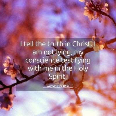 Picture 05 - Romans 9:1 WEB - I tell the truth in Christ. I am not lying, my - Bible Verse Picture