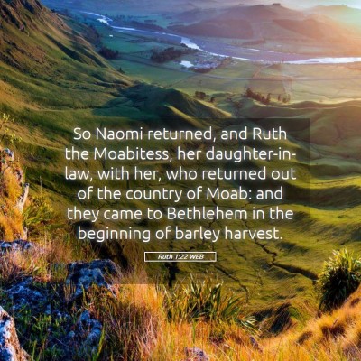 Picture 05 - Ruth 1:22 WEB - So Naomi returned, and Ruth the Moabitess, her - Bible Verse Picture