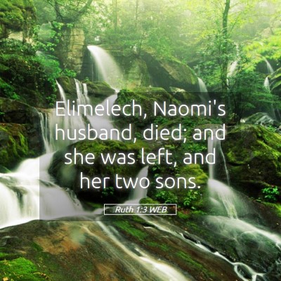 Picture 05 - Ruth 1:3 WEB - Elimelech, Naomi's husband, died; and she was - Bible Verse Picture