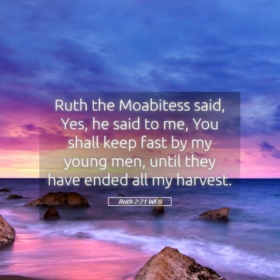 Picture 05 - Ruth 2:21 WEB - Ruth the Moabitess said, Yes, he said to me, You - Bible Verse Picture