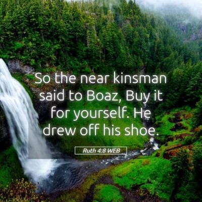 Picture 05 - Ruth 4:8 WEB - So the near kinsman said to Boaz, Buy it for - Bible Verse Picture