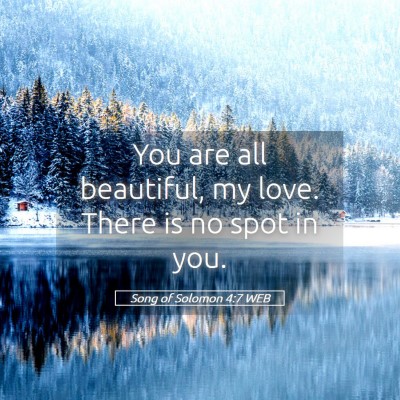 Picture 05 - Song of Solomon 4:7 WEB - You are all beautiful, my love. There is no spot - Bible Verse Picture