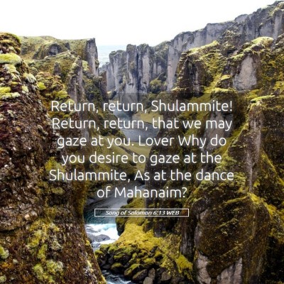 Picture 05 - Song of Solomon 6:13 WEB - Return, return, Shulammite! Return, return, that - Bible Verse Picture