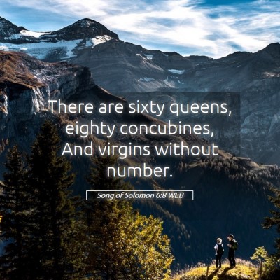 Picture 05 - Song of Solomon 6:8 WEB - There are sixty queens, eighty concubines, And - Bible Verse Picture